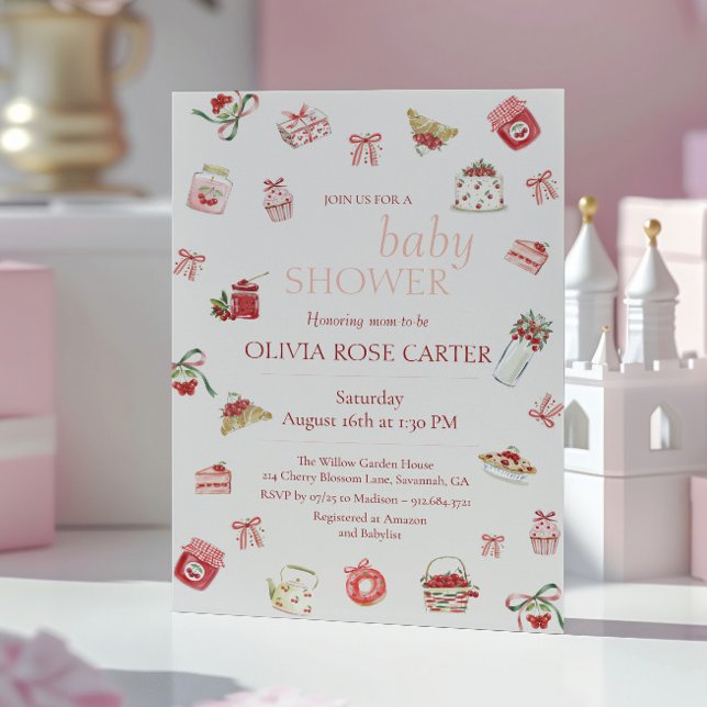 Invitación Dulce Fiesta de Agua de Postre de Cereza Dulce Acu (Subido por el creador)