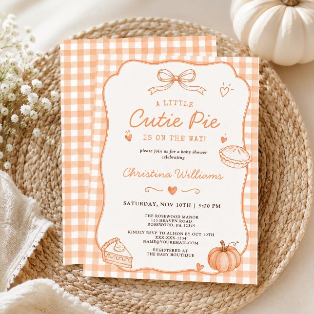 Invitación Dulce Fiesta de Baby Shower a Cuadros (Subido por el creador)