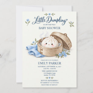 Invitación Dulce Fiesta de Baby Shower Azul Floral Acuarela L