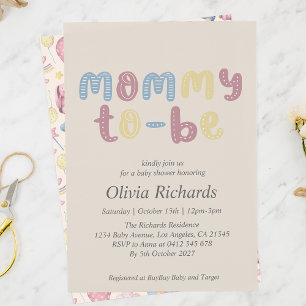 Invitación Dulce Fiesta de Baby Shower Boho Mamá