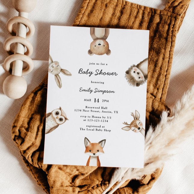Invitación Dulce Fiesta de Baby Shower de Animales del Bosque (Subido por el creador)