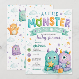 Invitación Dulce Fiesta de Baby Shower del Monstruito de Hall