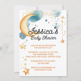 Invitación Dulce Fiesta de Baby Shower Luna
