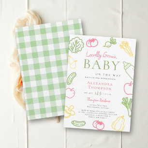 Invitación Dulce Fiesta de Baby Shower Pastel de Granjas Loca