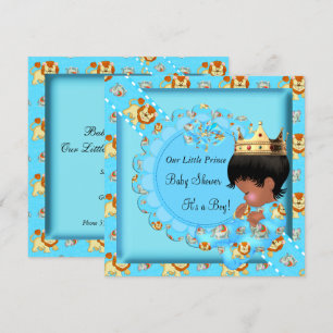 Invitación Dulce Fiesta de Bebé Afroamericano Étnico Niño Azu