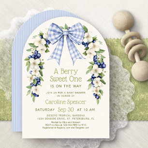 Invitación Dulce Fiesta de Bebé Arco de Arándanos