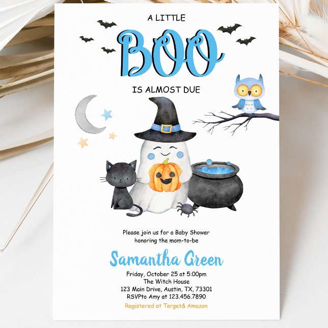 Invitación Dulce Fiesta de Bebé Blue A Little Boo (Subido por el creador)