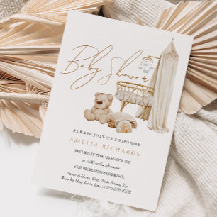 Invitación Dulce Fiesta de Bebé Boho Azul