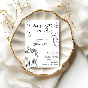 Invitación Dulce Fiesta de Bebé Champán de Palomitas de Maíz 
