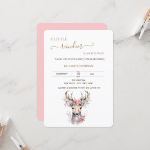 Invitación Dulce Fiesta de Bebé Ciervo Holly Berry Bebé