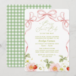 Invitación Dulce Fiesta de Bebé con Gingham Cottagecore