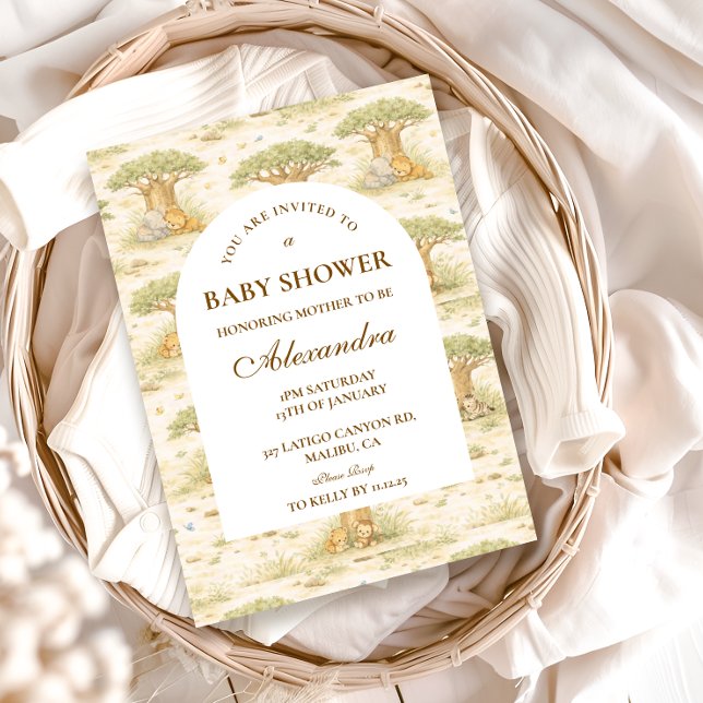 Invitación Dulce Fiesta de Bebé de Animales del Safari (Subido por el creador)