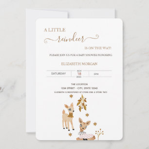 Invitación Dulce fiesta de bebé de ciervo adorable  