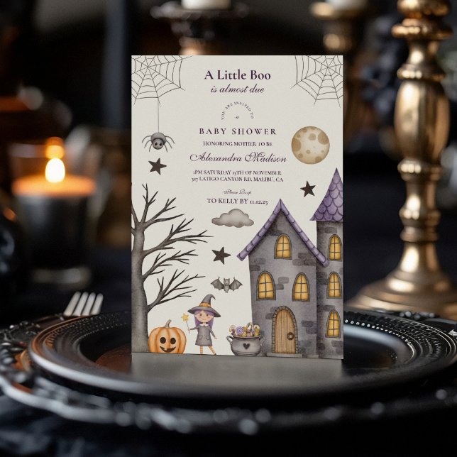 Invitación Dulce Fiesta de Bebé de Halloween Caprichosa (Subido por el creador)