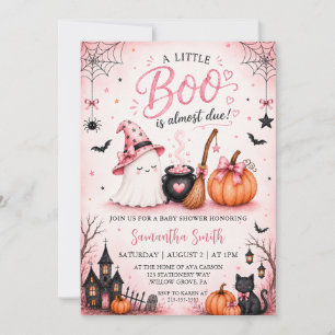 Invitación Dulce fiesta de bebé de Halloween fantasma de cala