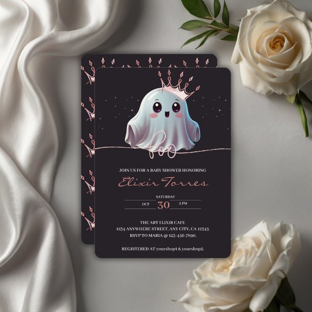Invitación Dulce Fiesta de Bebé de Halloween Fantasmas Pequña (Subido por el creador)