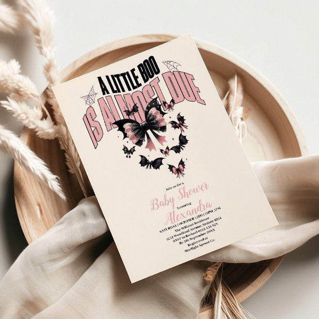Invitación Dulce Fiesta de Bebé de Halloween Rosa Gótico (Subido por el creador)