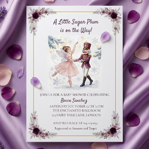 Invitación Dulce Fiesta de Bebé de Invierno del Cascanueces d