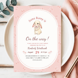 Invitación Dulce fiesta de bebé de niña conejita