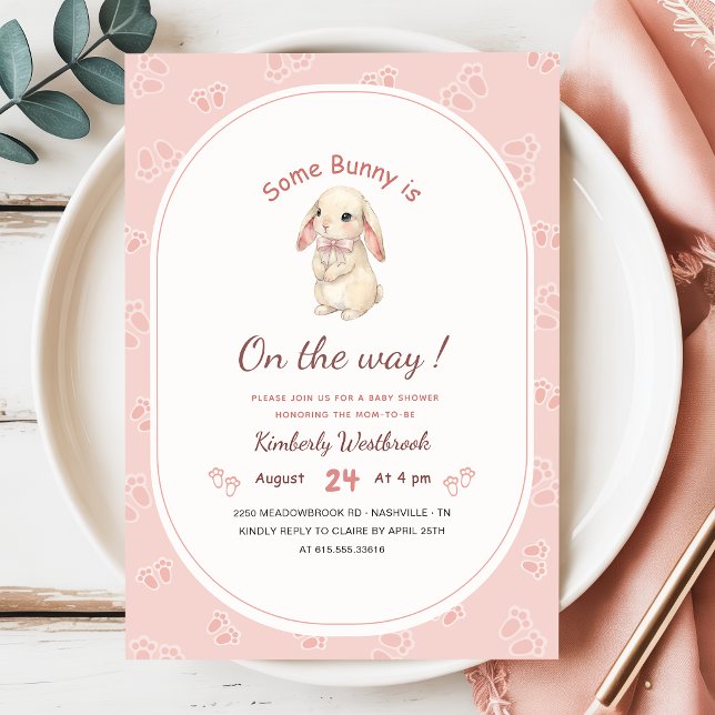 Invitación Dulce fiesta de bebé de niña conejita (Subido por el creador)