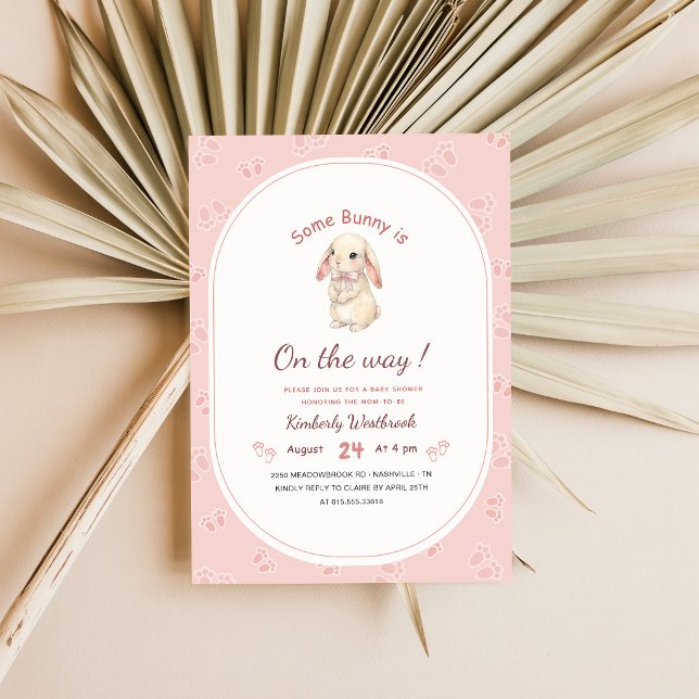 Invitación Dulce fiesta de bebé de niña conejita (Subido por el creador)