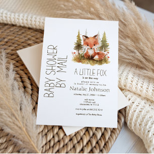 Invitación Dulce Fiesta de Bebé de Plaid de Zorro Pequeño por