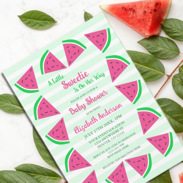 Invitación Dulce Fiesta de Bebé de Sandía (Subido por el creador)