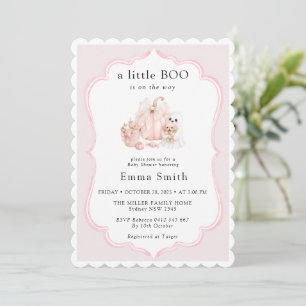 Invitación Dulce Fiesta de Bebé Little Boo Halloween Niña