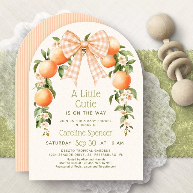 Invitación Dulce Fiesta de Bebé Little Cutie Naranjas (Subido por el creador)