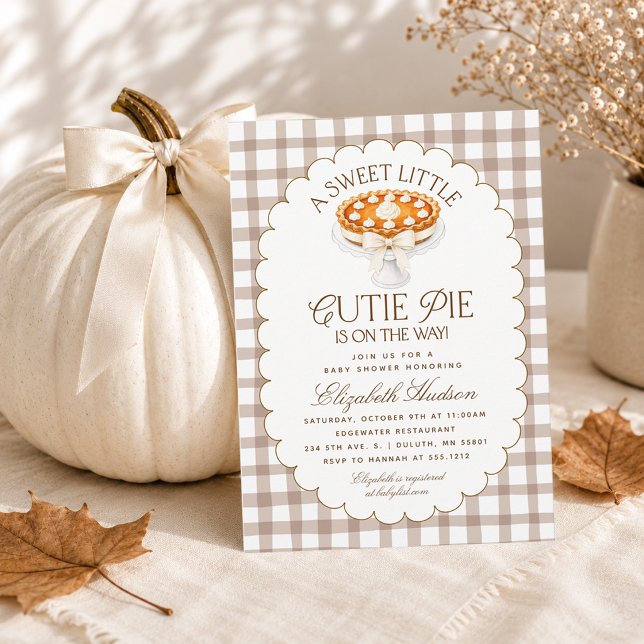 Invitación Dulce Fiesta de Bebé Little Cutie Pie (A Little Cutie Pie Baby Shower Invitation)