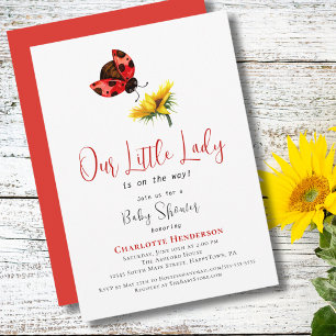 Invitación Dulce Fiesta de Bebé Mariquita Nuestra Pequeña Flo