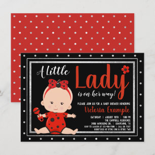 Invitación Dulce Fiesta de Bebé Mariquita Señorita
