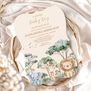 Invitación Dulce Fiesta de Bebé Safari de la Jungla