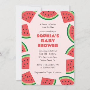 Invitación Dulce Fiesta de Bienvenida de Sandía para el Bebé