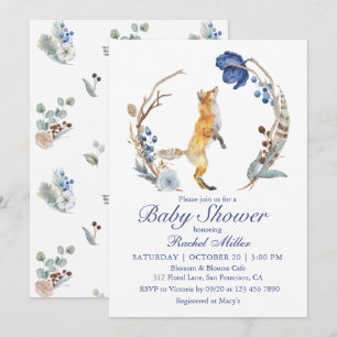 Invitación Dulce Fiesta de Bienvenida del Zorro del Bosque