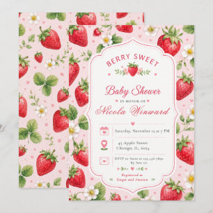 Invitación Dulce Fiesta de Bienvenida para el Bebé con Bayas