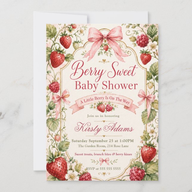 Invitación Dulce Fiesta de Bienvenida para el Bebé de las Bay (Anverso)