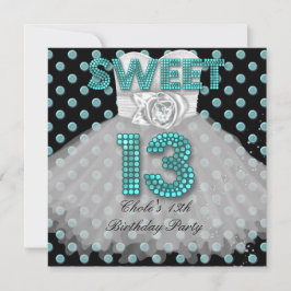 Invitación Dulce Fiesta de Cumpleaños 13 Años Chicas 13 Adole
