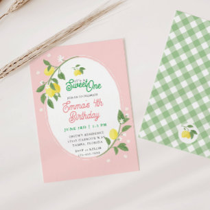 Invitación Dulce fiesta de cumpleaños con temas florales y li
