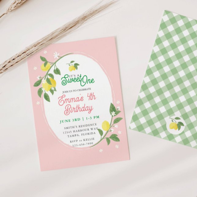 Invitación Dulce fiesta de cumpleaños con temas florales y li (Subido por el creador)