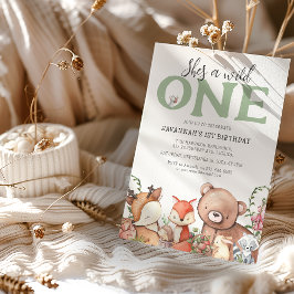 Invitación Dulce Fiesta de cumpleaños de animales de Woodland