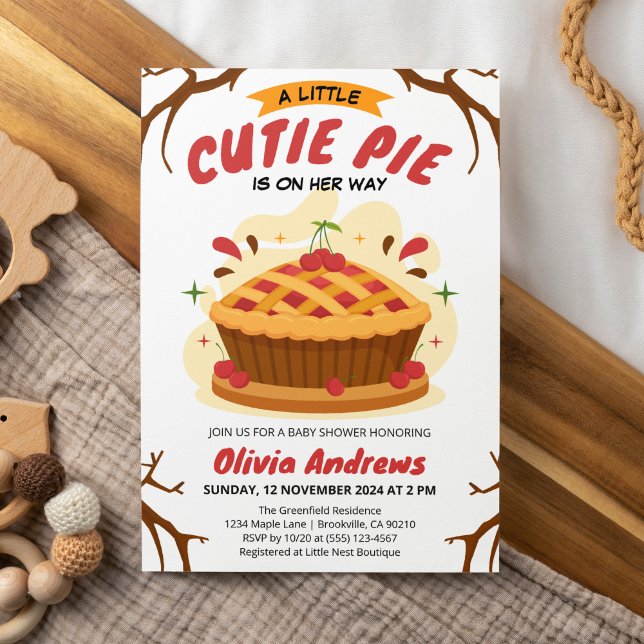 Invitación Dulce Fiesta de Cumpleaños de Bebé Tarta de Cereza (Subido por el creador)