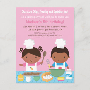 Invitación Dulce Fiesta de Cumpleaños de Cocina Afroamericana