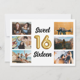 Invitación Dulce fiesta de cumpleaños de Collage de fotos