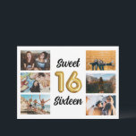 Invitación Dulce fiesta de cumpleaños de Collage de fotos<br><div class="desc">Perfecto para una dulce celebración de dieciséis años - esta invitación a la fiesta de cumpleaños número 16 de globos dorados incluye un diseño de seis fotos de collage de "dulces dieciséis" en el tipo de letra. Agrega los detalles de tu fiesta a la parte de atrás y envía un...</div>