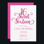 Invitación Dulce fiesta de cumpleaños de color blanco y rosa<br><div class="desc">Personalizar para su evento.</div>