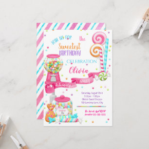 Invitación Dulce fiesta de cumpleaños de compras