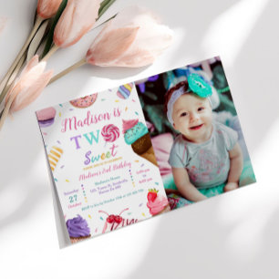 Invitación Dulce fiesta de cumpleaños de foto