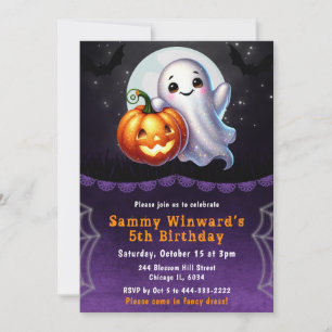 Invitación Dulce fiesta de cumpleaños de Halloween con fantas