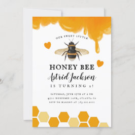 Invitación Dulce Fiesta de Cumpleaños de la Abeja Pequeña